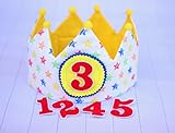  Corona bebé de tela para cumpleaños infantil con dibujos de estrellas, regalo cumpleaños