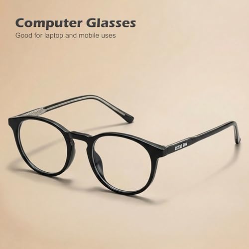 Image of ROYAL SON Blue Cut Computer Glasses | Anti Glare & Blocks Harmful Rays | UV Protected | Full Rim | Round | Men & Women | Small | SF-RS1111