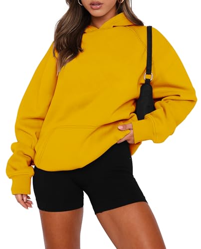onlypuff Women Pullover Sweatshirt Long Sleeve Hoodies Kangaroo Pocket Fleece Basic Sweater