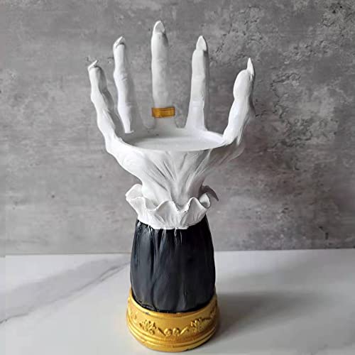 Halloween Candle Holder Witch Hand, Witch Hand Candle Holder Halloween Palm Candle Holder,Resin Witch Hand Candlestick Halloween Home Party Decorative,Haunted House Decor #TOP5