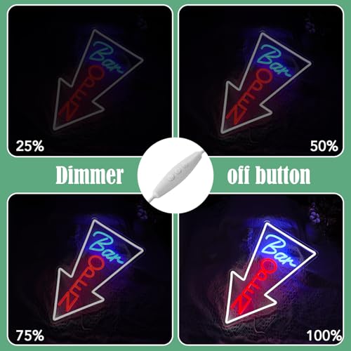 Image of Bar Open Neon Sign USB Powered Open Arrow Guide Neon Sign for Bar Decor Dimmable Switch Light Up Bar Sign for Club Beer Shop Neon Light (16.5 * 9.8 In)