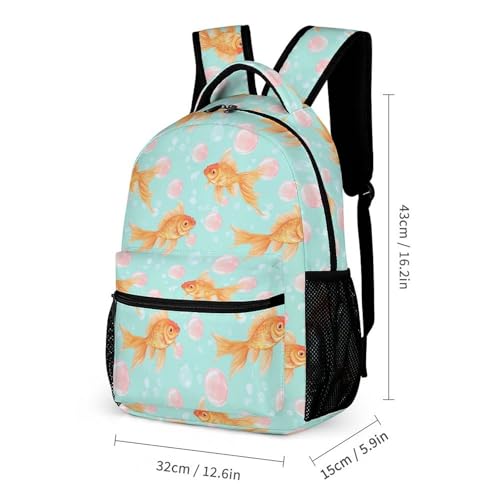 Bubblegum Fish Funny Backpack Sets Lightweight 3Pcs Daypack Set with Lunch Box And Pencil Case for Women Men2
