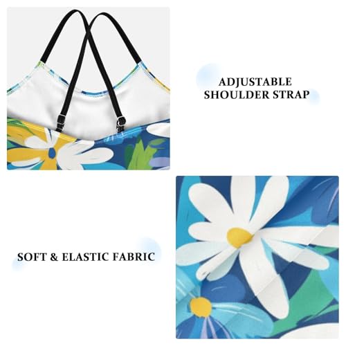 Little Blue Flowers Girls One Piece Swimsuits Quick Dry Beach Swimwear Bathing Suit4