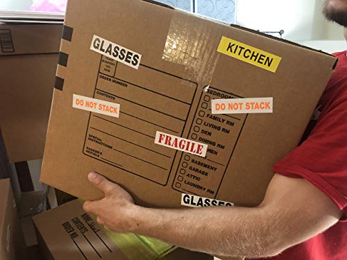 Tag-A-Room Moving Labels Content Pro Pack, 19 Content Labels, 475 Count, 1" X 4" Permanent Color Coding Moving Stickers, Moving Supplies #TOP1