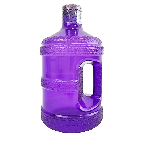 1 Gallon Leak-Proof BPA Free Reusable Plastic Drinking Water Big Mouth Bottle Jug Container with Holder Drinking Canteen