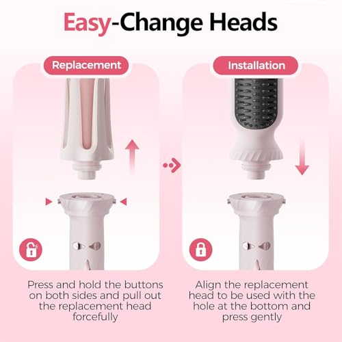 Rizador de Pelo Automático 3 en 1 Rosa - Recubrimiento de Cerámica Hielo, Calentamiento Rápido 30s, 5 Temperaturas (160°C-200°C), Apagado Automático 40min, Alerta Sonora, color rosa - imagen 7