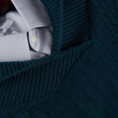 EERINESS męskie swetry na jesień i zimę, kaszmirowy sweter z kołnierzem polo fala biznes, swobodny sweter z dzianiny na dole z długim rękawem dla mężczyzn (kolor : A, Rozmiar : XXL)