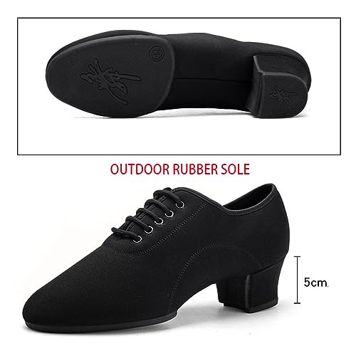 VEACAM Men's Ballroom Dance Shoes, Breathable Tango Salsa Latin Character Shoe Black Dancing Practice Shoe for Men2