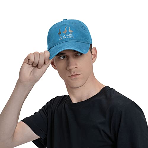 Image of Funny Goose Hat Silly Goose On The Loose Trucker Hat Women Vintage Mesh Cap for Summer | Funny Silly Goose Baseball Cap, Vintage Rave Bucket Hats for Men and Women, Ideas for Outdoor Party in Summer