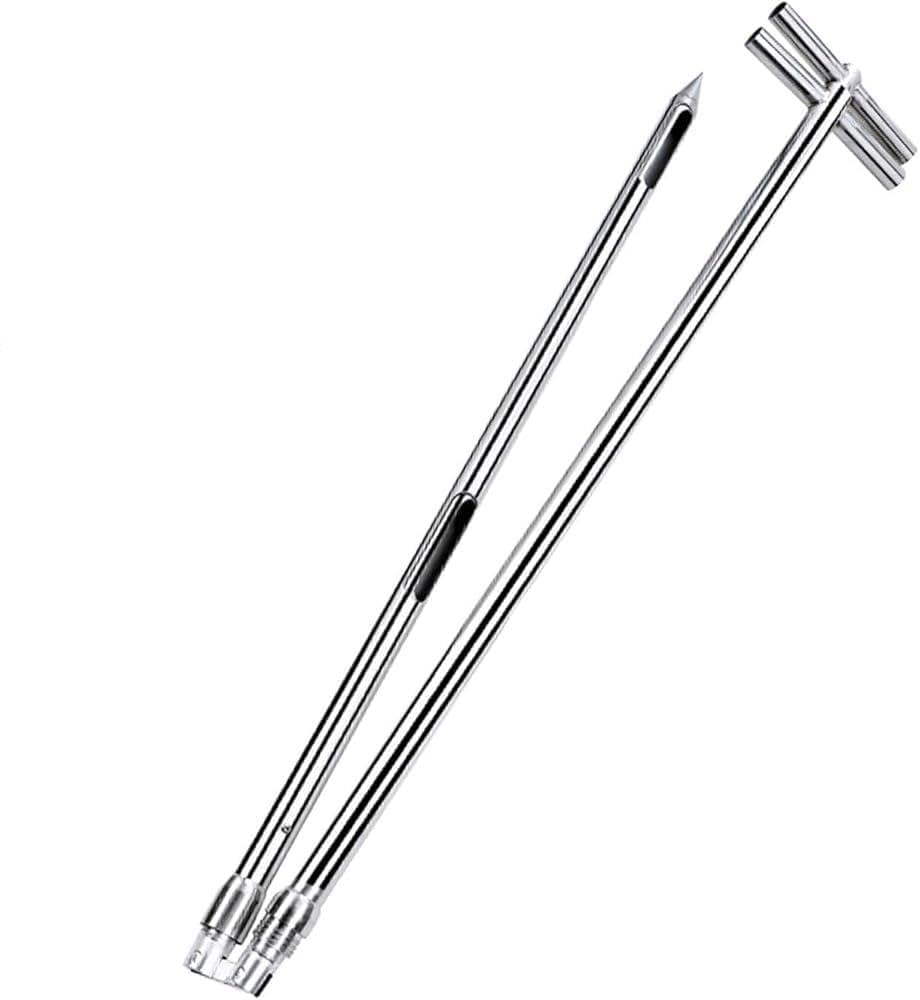 SENJINGHUA Stainless Steel Soil Sampler Probe | Agricultural & Grain Sampling Tool | Corrosion-Resistant Field Testing Probe for Efficient Soil/Grain Analysis(Size:2.5m/98.4inch,Color:Foldable 32mm)