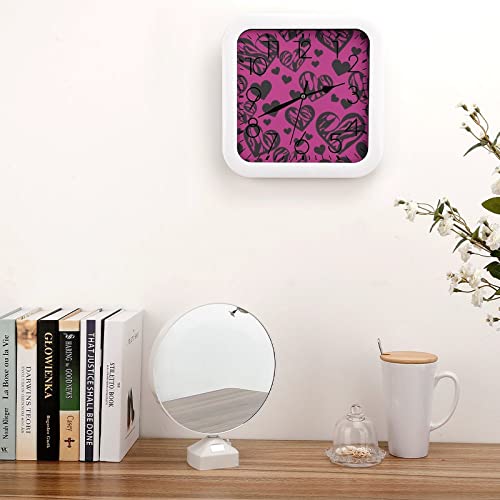 Pendule murale silencieuse à quartz violette 26cm pour école et maison - 5