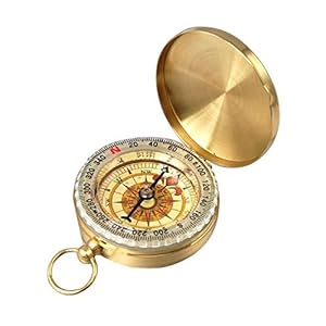 HNYM-Boussole Compass Rétro Portable en Métà lentilal pour randonnée/Voyage/Camping/Sauvages/Navigation (Or)