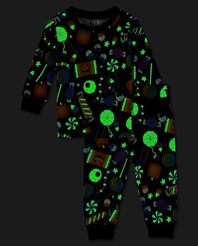 Image of The Children's Place Baby and Kids' Sibling Matching Halloween and Holiday Pajama Sets, Cotton