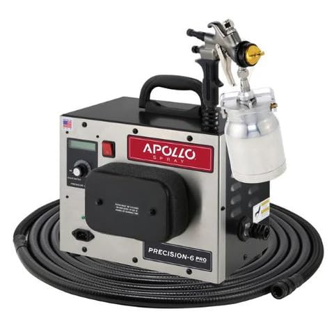 Apollo Precision-6 Pro HVLP Turbine Spray System - 1 Quart Pressure Feed Cup (Bottom Mounted) - HVLP Paint Sprayer, Paint Gun