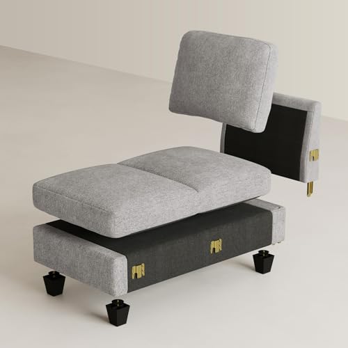 Image of Belffin Modular Sectional Sleeper Sofa Bed with Extendable Length Deep Seat Cloud Couch for Living Room. Light Grey