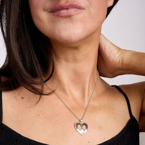 PicturesOnGold.com Personalized Photo Engraved Picture Necklace (Gold Plated + Engraving)