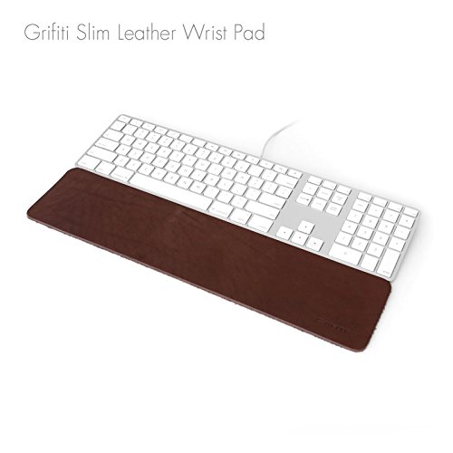 GRIFITI Leather Slim Wrist Pad 17 4 x 17 x 0.125 Wrist Rest Compatible with Apple Wired Keyboard, Wireless and Magic TrackPad, Anker, Rupoo, IOGear, Macally, Logitech, GMYLE, Gear Head, Genius, SIIG