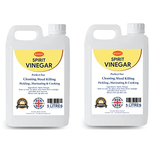 Spirit White Vinegar Food Grade Acetic Acid 5% Liquid for Household Cleaning, Cooking, Baking and Pickling (5L, Pack of 2) (2)