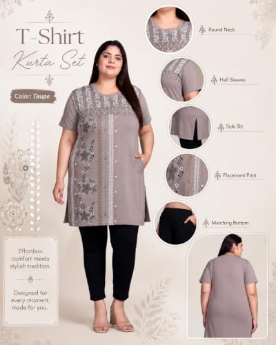 Image of In Love Women's Plus Size Printed Cotton Long-Line T-Shirt with Pocket | Cotton fabric - soft longline T-shirt with easy plus-size fit