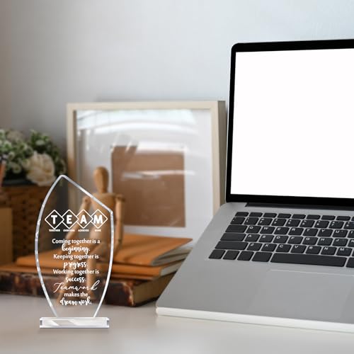 10 Pcs Employee Appreciation Awards for Coworker Acrylic Thank You Trophy May You Be Proud of The Work You Do Sign Prizes for Adults Retirement Goodbye Farewell Gift for Women Men (Team)