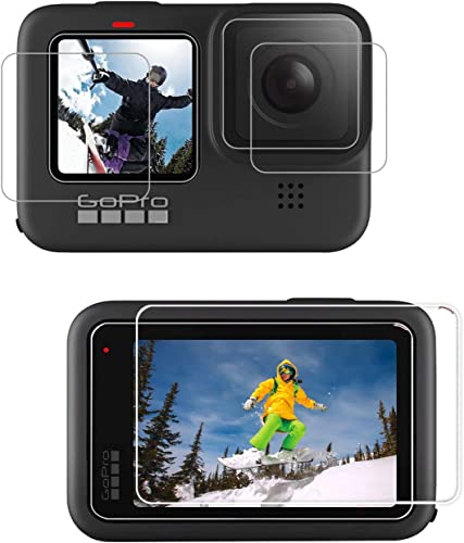 Image of M.G.R.J Tempered Glass Screen Protector for GoPro Hero 8 (Set of 2 Glass & 1 Screen Guard) (Transparent)