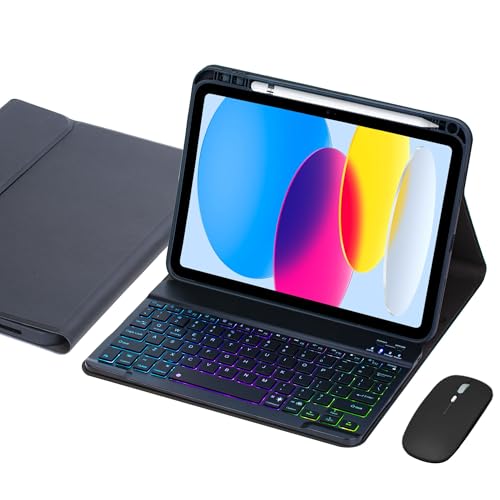 Funda con teclado para iPad Air 10.9" y 11", pack de ratón y teclado desmontable para estudiar
