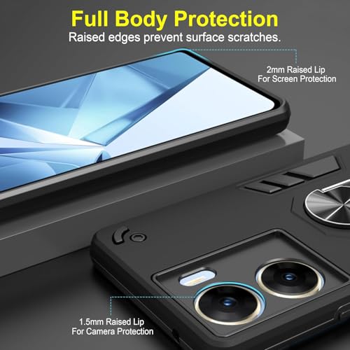 Image of NDCOM for Vivo V29e Back Cover New Model | Premium Vivo V29e 5G Back Cover with Kickstand Ring Holder