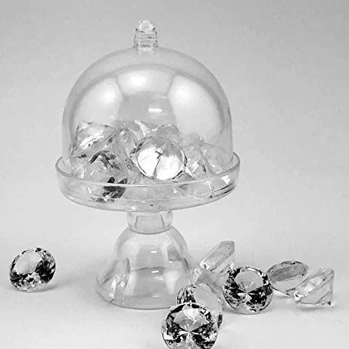 12 Pieces 4“ H X 2.75“ W Cake Plate Stand With Dome Cover, Clear, #TOP3