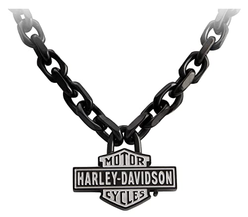 Harley-Davidson Men's Vintage B&S Large Link Necklace - Black Stainless Steel