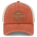 The Salty Whale Nautical Harbor Widow's Bay Hat Trucker Hat Men Vintage Baseball Hats Funny Gifts for Women Saffron