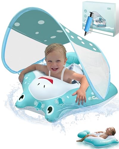 Flotteur de piscine pour bébé avec auvent amovible pour les journées de baignade en été