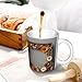 WHJDPP Dried flower frame Picture mug ceramic Mugs for cappuccino, latte, cereal, yogurt, milk, hot or cold drinks Micro-wave oven