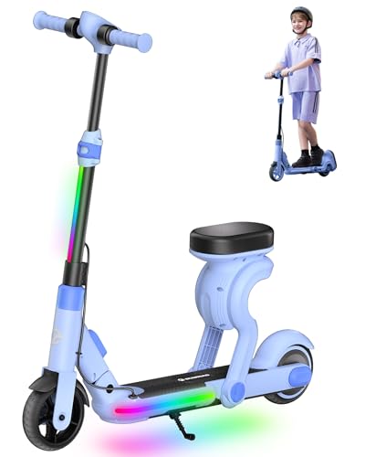 Image of ECOROAD 2-in-1 Kids Electric Scooter EK8,200W Motor & 9 Miles Range,Up to 10 MPH,Dual Brake System,Bluetooth Music & Foldable & Adjustable Height, for Kids Ages 6-12(Black)