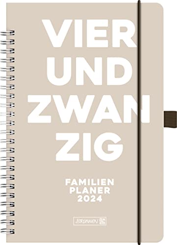 BRUNNEN Familienplaner „24“ 2024 2 Seiten = 1 Woche Blattgröße 14,8 x 21 cm, Buchgröße 15 x 23 cm natur