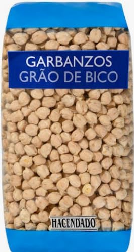Hacendado Garbanzos Extra Qualität, Spanische Kichererbsen, 1 kg Packung, Trockenleguminosen, Zimmertemperatur Lagerung. Pack de 3