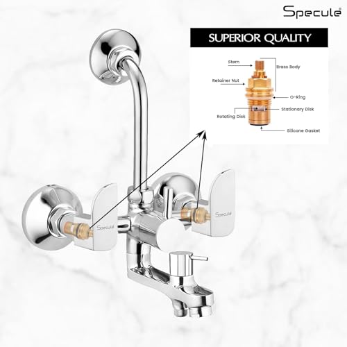 Image of Alive Series Brass, 3-in-1 Wall Mixer with Overhead Shower Set | Multi Flow Hand Shower Set | Mixer Tap For Bathroom | Shower Mixer For Bathroom