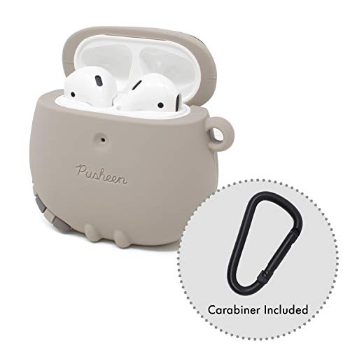 Iface X Pusheen Cute Silicone Protective Cover Designed For Airpods 1/2 Case [Carabiner Clip Included] [Wireless Charging Compatible] - Standing #TOP1