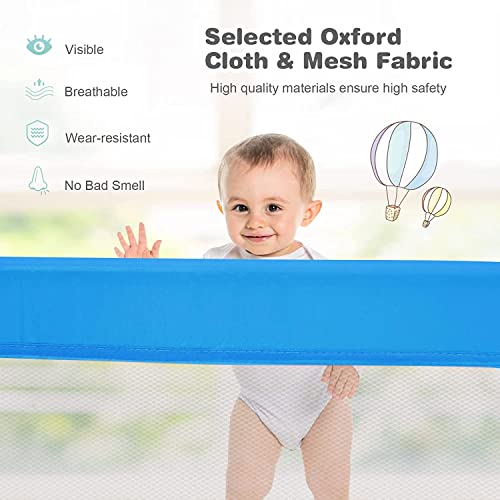 Costzon Toddlers Double Bed Rail Guard, Stainless Steel Folding Safety Bed Guard, Swing Down Bedrail, Kids Twin, Double, Full Size Queen & King, Set Of 2 (Blue, 71-Inch) #TOP4