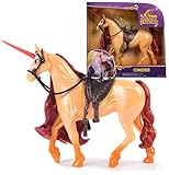 ACADEMIA UNICORNIO - Figura Chispa 'Cinder' de 28 cm con movimiento de cabeza + 2 Accesorios equitación - Unicornios para Niñas - Regalo Niña 4 años +