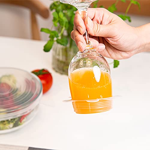 Kangbet Silicone Stretch Lids,Food Grade Silicone Bpa Free Flexible Reusable Food Storage Silicone Covers For Bowls Cups Fruits Microwave Dishwasher Safe,6 Sizes 12 Packs #TOP4