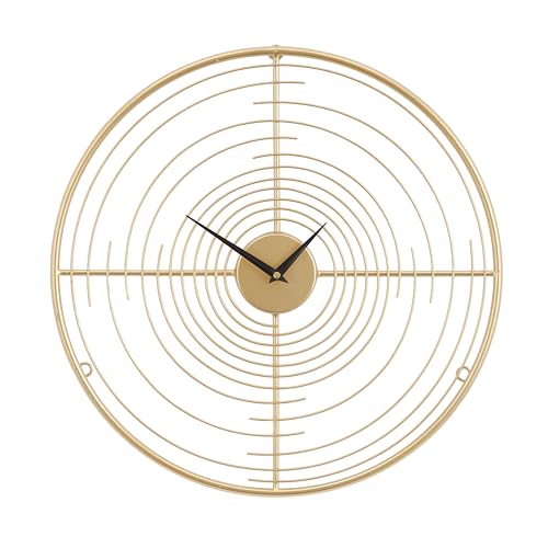Deco 79 Metal Open Frame Swirl Wall Clock, 20 x 2 x 20, Gold