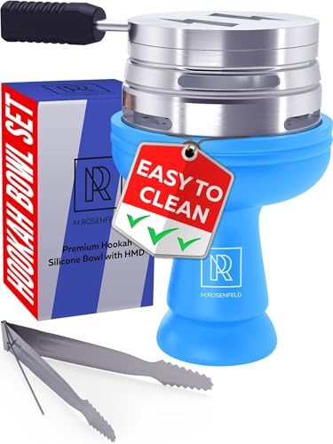 m. rosenfeld blue hookah bowl set silicone – limited xmas design blue color - premium hookah head bowl - shisha bowl phunnel hookah bowl withheat management charcoal holder
