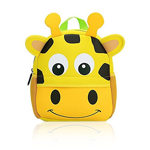 Preisvergleich Produktbild OFKPO Kinder Rucksack,Wasserdicht Schultasche Karikatur Tier Kindergarten Tasche für Kinder Jungen Mädchen Kleinkind 1-6 Alter(Giraffe)