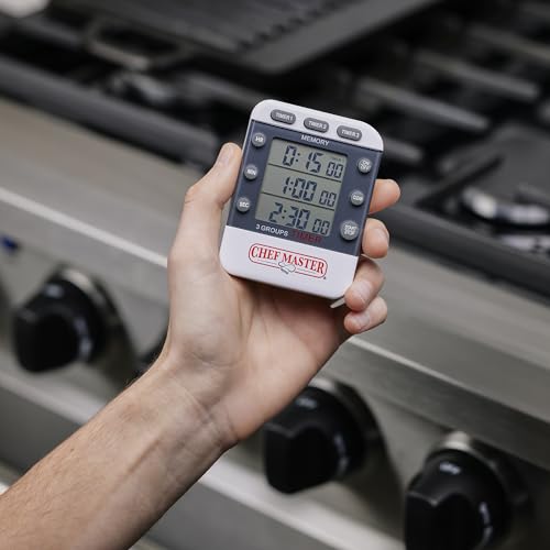 Minuteur de cuisine numérique Chef Master 90271 avec comptage haut bas et grand écran - 7