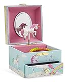 caja musical educacion infantil Interior forrado con una tela rosa suave, equipado con un cajón extraíble y un espejo ovalado.