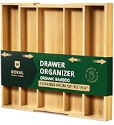ROYAL CRAFT WOOD Luxury Bamboo Kitchen Drawer Organizer - Silverware Organizer - Utensil Holder a...