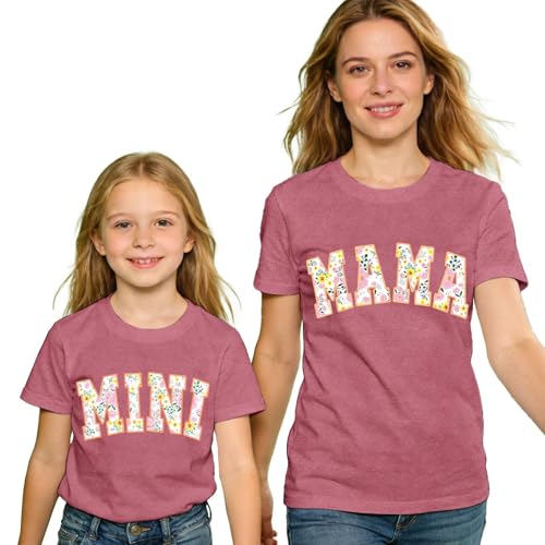 VQD Women Mama Shirt Kid Mommy and Me Mom T-Shirt Mini Mothers Day Mother Daughter Son Tee Tops
