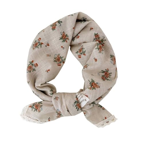 Soft Cotton Like Lace Bandana Headband, Head Wrap, Protective Coverage, Hair Neck Scarf for Women 24 x 24 inch