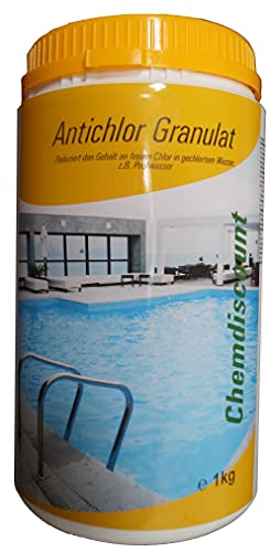 1kg Antichlor als Granulat geringer Verbrauch schnelle und zuverlässige Chlorelimination bei überchlorten Pools Schwimmbädern und Whirlpools