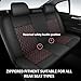 HChengkikz Leather Car Seat Covers,Breathable and Waterproof Seat Cover Full Set,PU Premium Universal Fit Automotive Airbag Compatible for Cars Sedans SUVs Vans and Trucks(Full Seat,Black+Redline,N1)